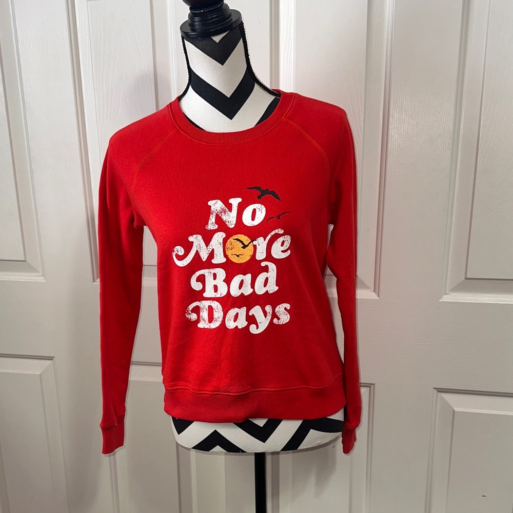 Rebecca Minkoff Bold Red "No More Bad Days" Sweatshirt